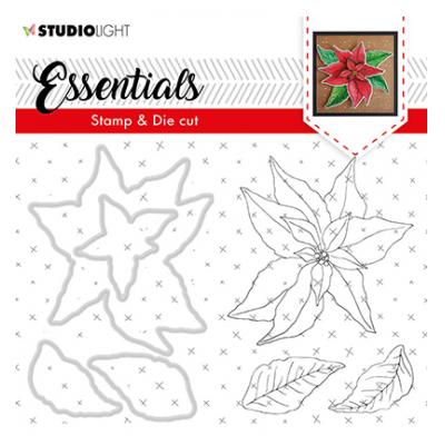 StudioLight Clear Stamps & Dies - Christmas Rose Essentials Nr. 47